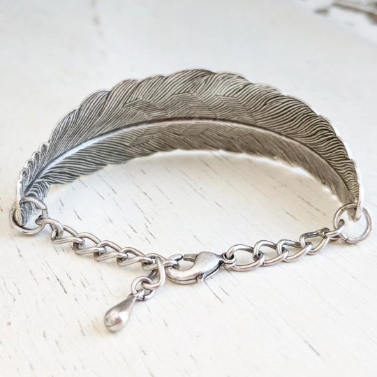 Silver Feather Bracelet | Ladies' Delicate Jewellery | Lisa Angel